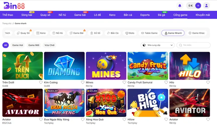 Tham Gia Game Nhanh Bin88 Để Nhận Thưởng Tức Thì Trong Vòng Một Phút