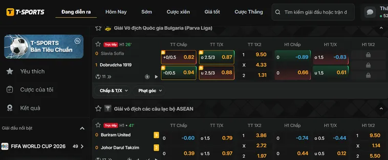 Trải Nghiệm Thể Thao T-Sports Tại Bin88 Với Công Nghệ Cá Cược Hàng Đầu
