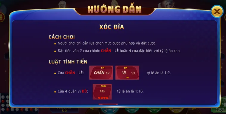 Xóc Đĩa Bin88 Đặt Cược Một Chạm Nhận Thưởng 1 Ăn 12 Siêu Hấp Dẫn